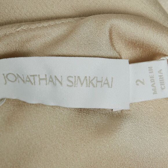 Jonathan Simkhai Cream Satin Sleeveless Maxi Dress Xs - Picture 4 of 5